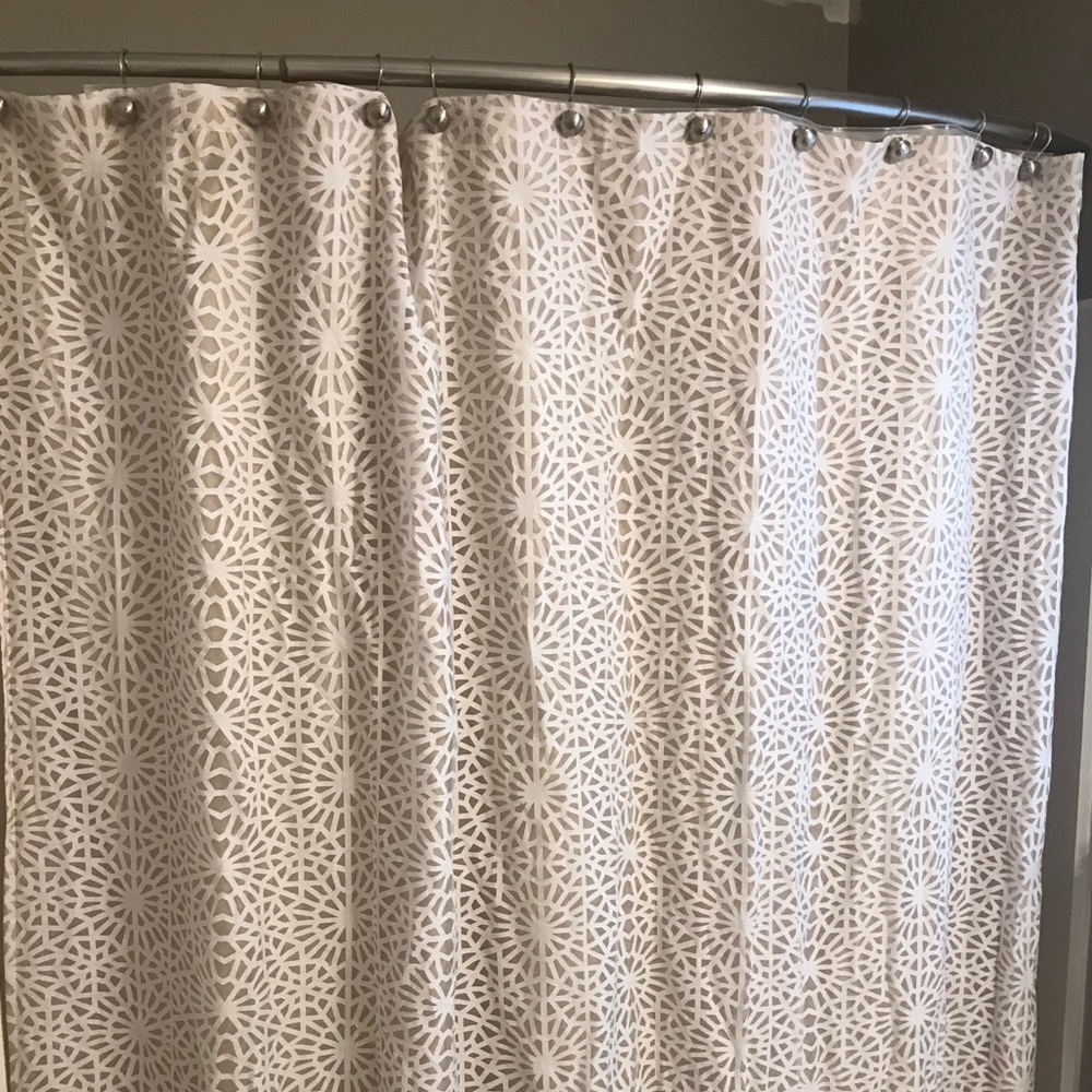 Lace Shower Curtain and Metal Rings